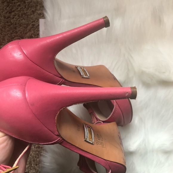 LENNY E CIA Pink Leather Bow Heeled Sandals/Heels - Picture 7 of 7